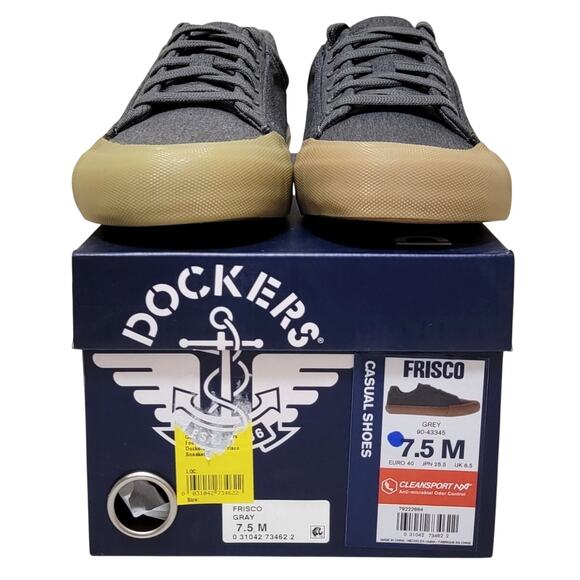 Dockers Men Frisco Low Top Skate Sneakers Size US 7.5M Grey Cotton Fabric - Picture 4 of 4
